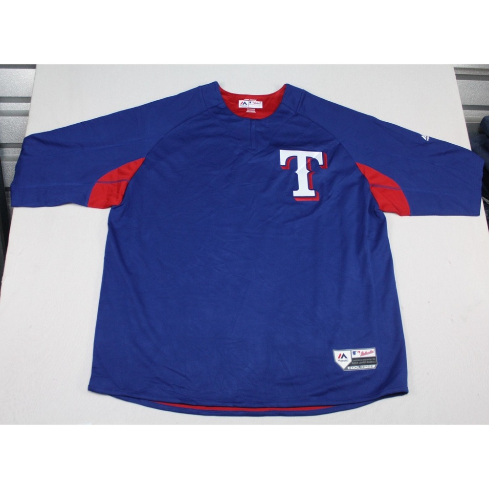 Majestic Texas Rangers Jersey Mens 3XL Blue NEW Authentic CoolBase MLB Logo